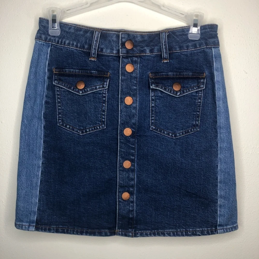 Madewell Two Tone Denim Skirt